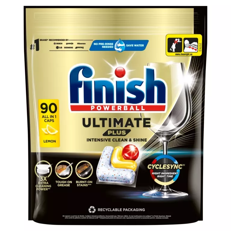 FINISH ULTIMATE PLUS ALL IN 1 KAPSUŁKI DO ZMYWARKI CYTRYNA 90 SZT