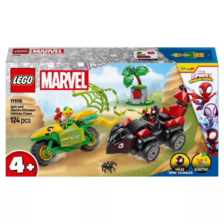 LEGO MARVEL SPIDEY POŚCIG SPINA ZA ELECTRO W DINOPOJEŹDZIE 11198