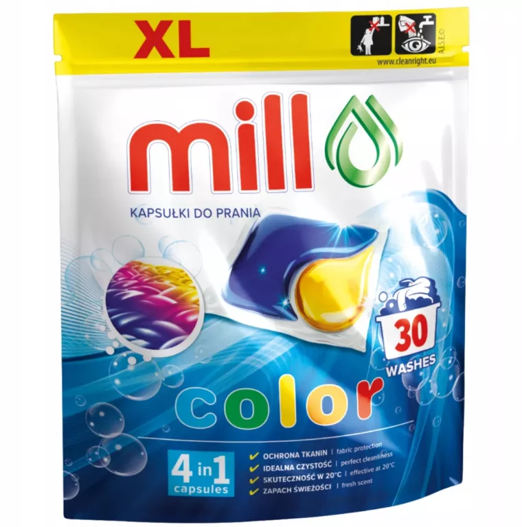 KAPSUŁKI DO PRANIA MILL KOLOR 30 SZT.