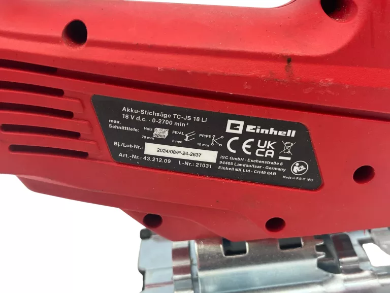 WYRZYNARKA EINHELL TC-JS 18 LI + AKU 2.0 AH