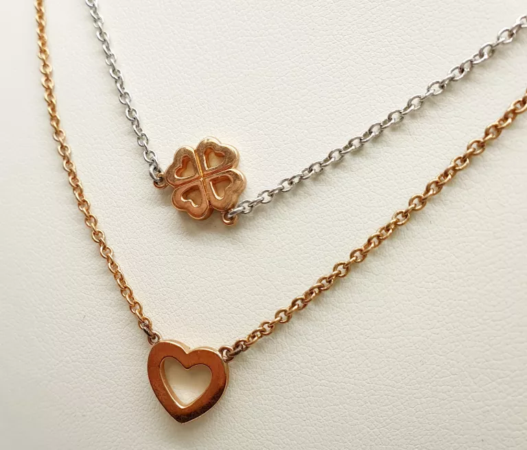 PODWÓJNY ŁAŃCUSZEK ZE STALI NIERDZEWNEJ