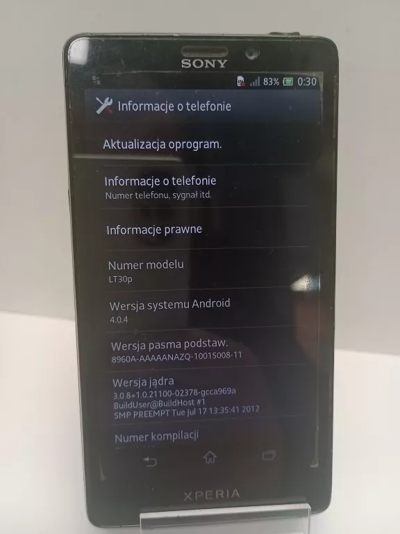 TELEFON SONY XPERIA T LT30P BLACK 1/16GB