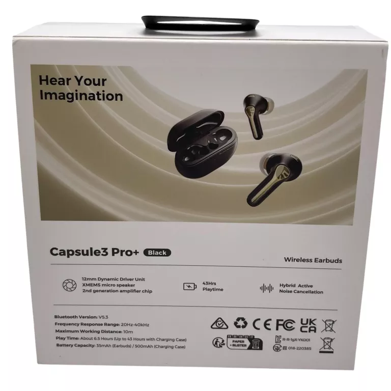 SOUNDPEATS CAPSULE3 PRO+ BEZPRZEWODOWE SŁUCHAWKI DOUSZNE ANC