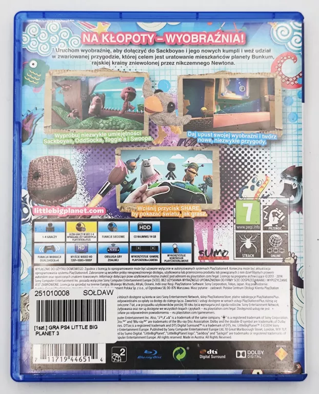 GRA PS4 LITTLE BIG PLANET 3