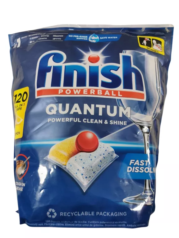 KAPSUŁKI DO ZMYWARKI FINISH QUANTUM LEMON 120 SZT