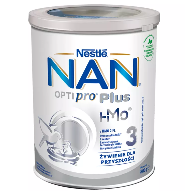 NAN OPTIPRO PLUS 3 HMO PRODUKT NA BAZIE MLEKA DLA MAŁYCH DZIECI 800 G