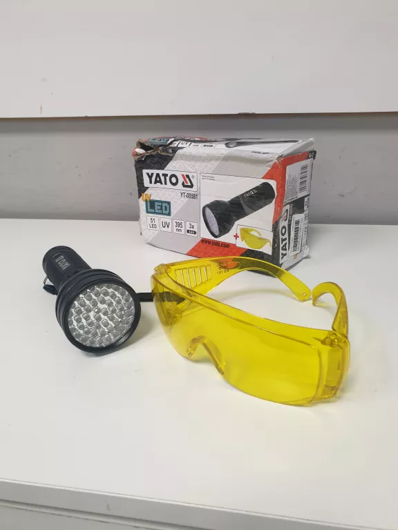 ZESTAW LATARKA UV 51 LED I OKULARY YATO YT-08581