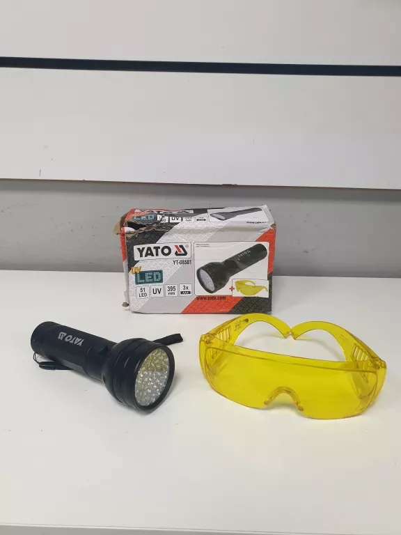 ZESTAW LATARKA UV 51 LED I OKULARY YATO YT-08581