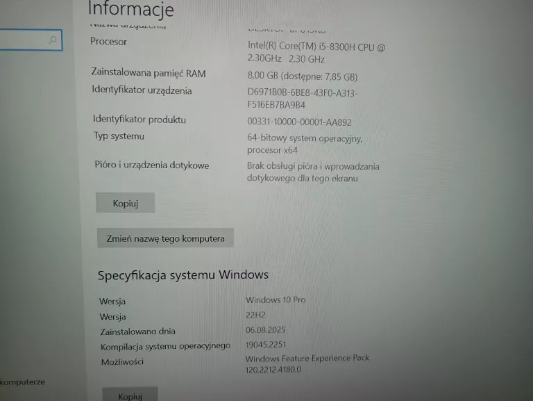 LAPTOP MSI GF63 THIN 9RC MS-16R1 I5-8TH GTX 1050 8GB/1TB