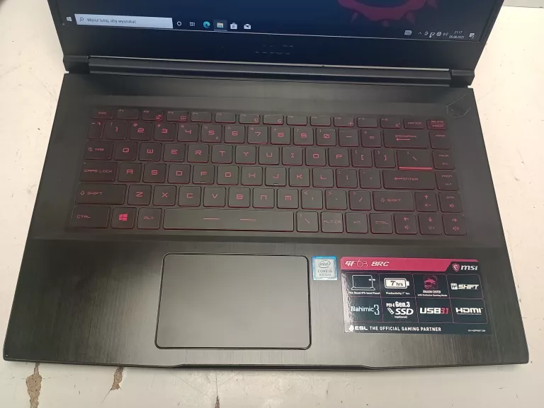 LAPTOP MSI GF63 THIN 9RC MS-16R1 I5-8TH GTX 1050 8GB/1TB