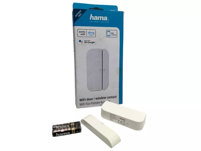 HAMA WIFI CZUJNIK DRZWI/OKIEN BIAŁY Z ALARMEM NA TELEFON, APP, BATERIE