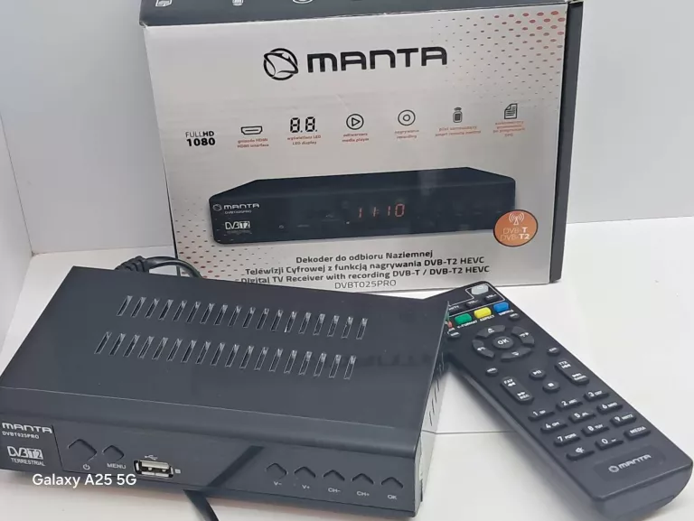 MANTA TUNER DVBT025PRO DEKODER DVB-T2 PUD