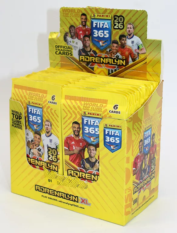 KARTY PIŁKARSKIE PANINI FIFA 365 ADRENALYN 2026 BOX 50 SASZETEK