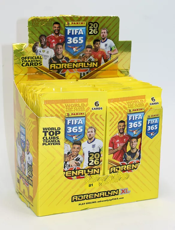 KARTY PIŁKARSKIE PANINI FIFA 365 ADRENALYN 2026 BOX 50 SASZETEK