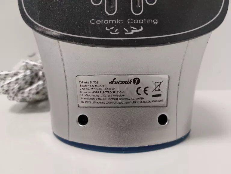 ŻELAZKO PAROWE RĘCZNE CERAMICZNE ŁUCZNIK SI 720 2200W POLECAM!