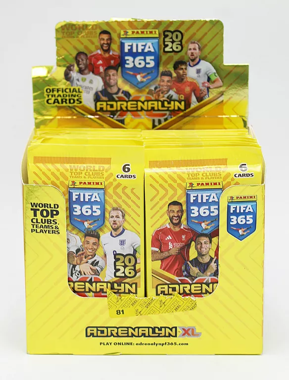 KARTY PIŁKARSKIE PANINI FIFA 365 ADRENALYN 2026 BOX 50 SASZETEK