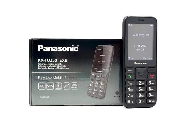 TELEFON DLA SENIORA PANASONIC KX-TU250 EXB 4G(LTE) CZARNY