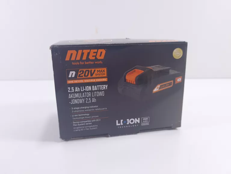 AKUMULATOR LI-ION NITEO TOOLS 20 V 2,5 AH #STAN FABRYCZNY