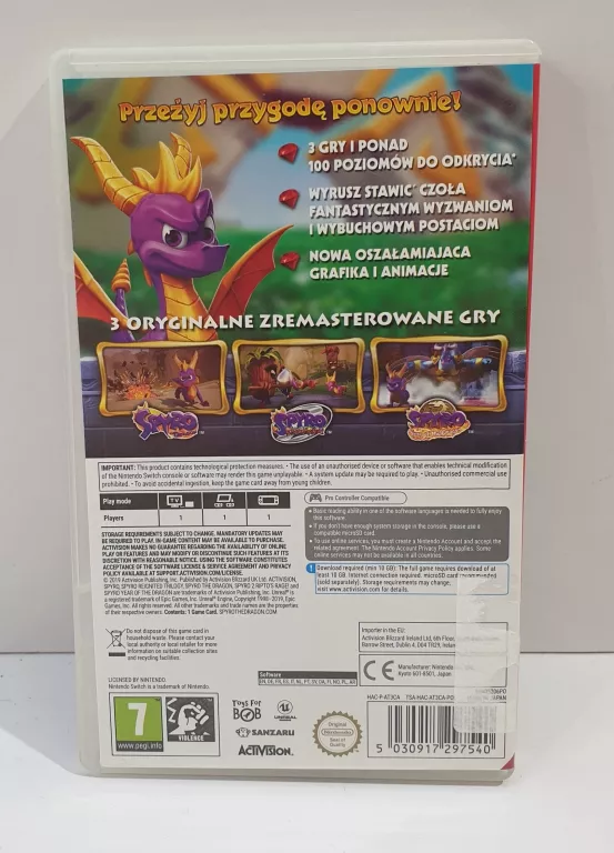 GRA NA NINTENDO SWITCH SPYRO REIGNITED TRILOGY