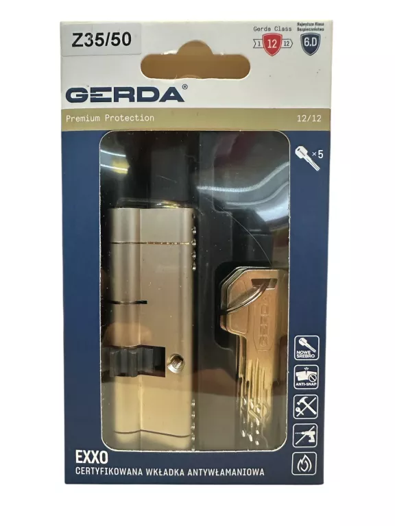 ORYGINALNA WKŁADKA GERDA EXXO Z35 X 50 MM NIKIEL