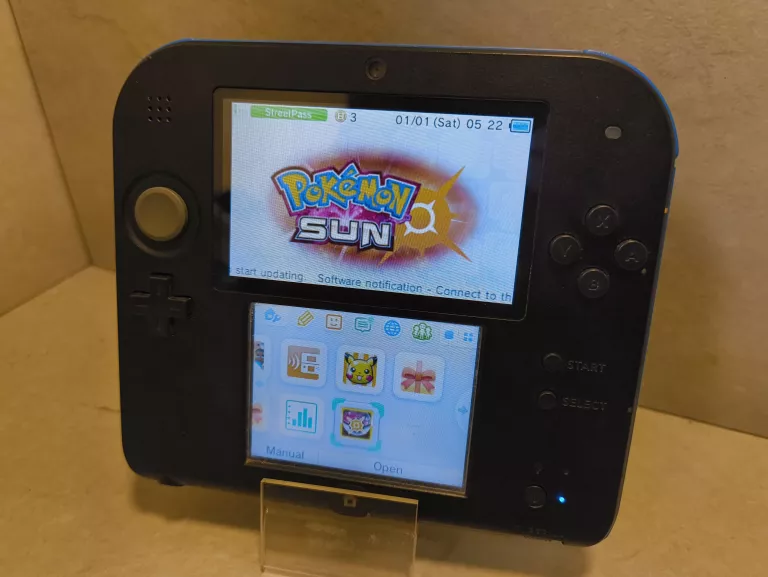 KONSOLA NINTENDO 2DS + ZASILACZ, GRA POKEMON SUN