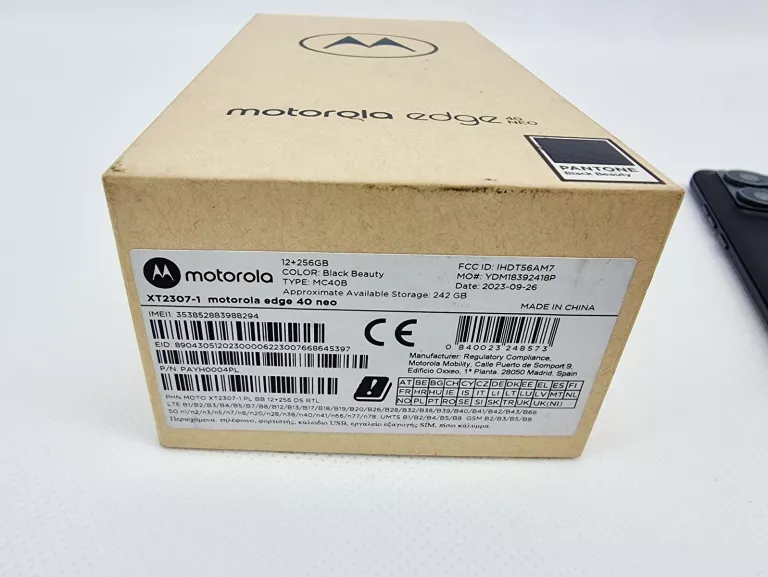 MOTOROLA EDGE 40 NEO 12/256GB BLACK BEAUTY