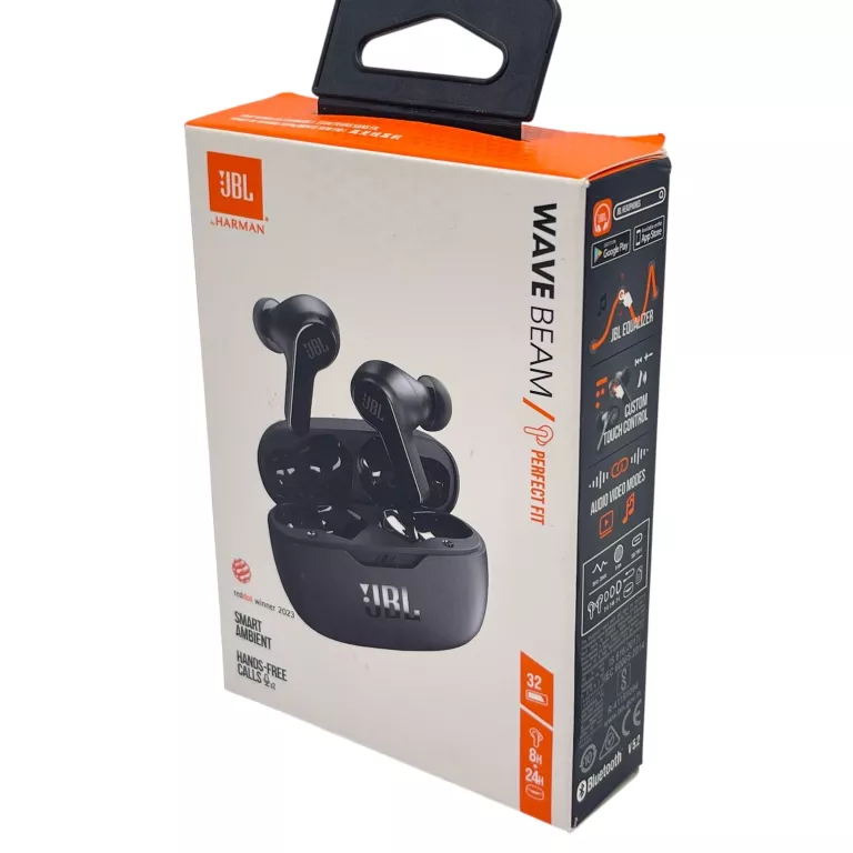 SŁUCHAWKI BEZPRZEWODOWE DOUSZNE JBL WAVE BEAM TWS BLUETOOTH 5.1 CZARNE