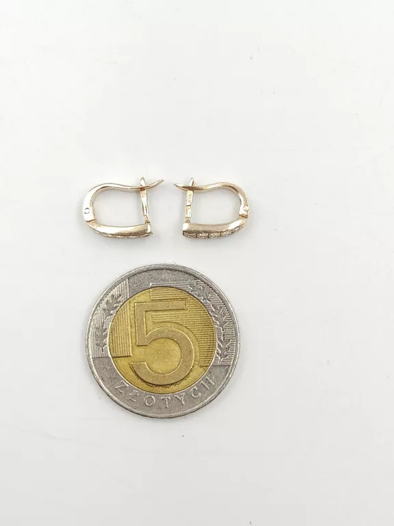 ZŁOTE KOLCZYKI Z CYRKONIAMI 585 1,46G RÓŻOWE ZŁOTO LIRA