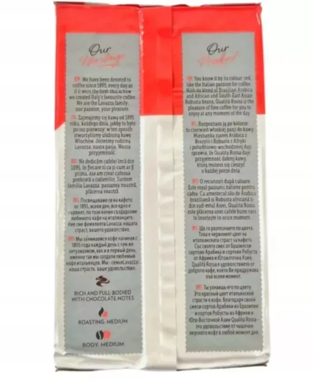 KAWA MIELONA LAVAZZA QUALITA ROSSA 250G