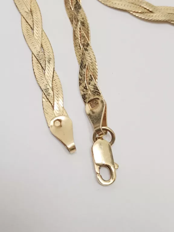 ZŁOTY PLECIONY NASZYJNIK 585/ 9,27 G/ 50CM
