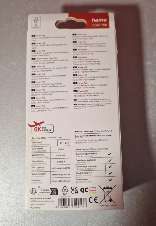 HAMA POWERBANK 10000 MAH