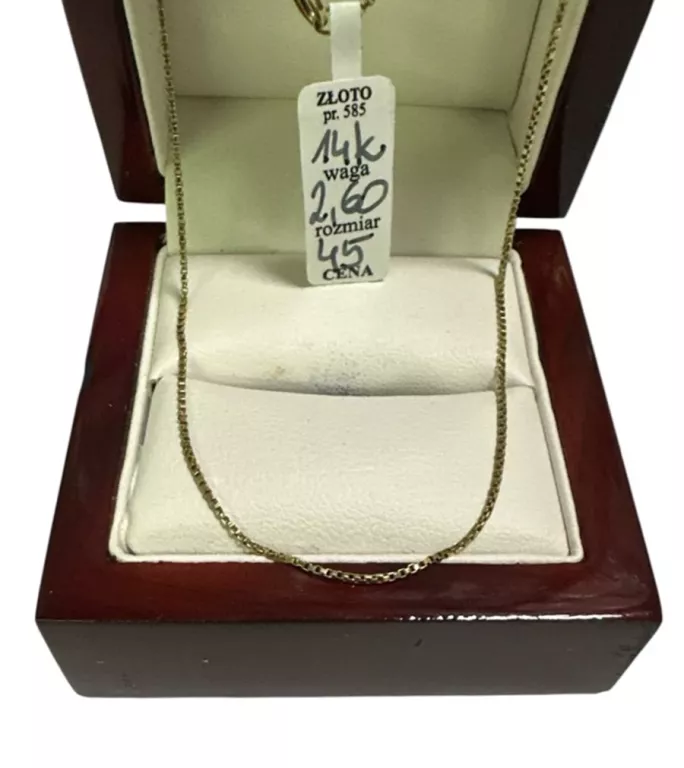 ZŁOTY ŁAŃCUSZEK 585/2,60 G/45 CM