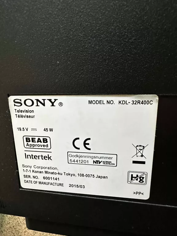TELEWIZOR SONY BRAVIA 32 CALE KDL-32R400C LED + PILOT