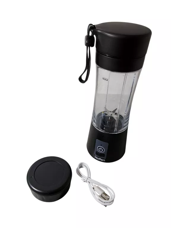HOFFEN BLENDER PRZENOŚNY TURYSTYCZNY AKUMULATOROWY CZARNY 60W 300 ML