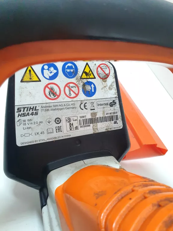 NOŻYCE AKUMULATOROWE DO ŻYWOPŁOTU STIHL HSA 45