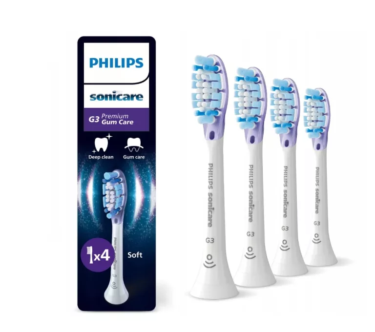 KOŃCÓWKI PHILIPS SONICARE G3 ZDROWSZE DZIĄSŁA 4 SZT ROCZNY ZAPAS HX9054/87