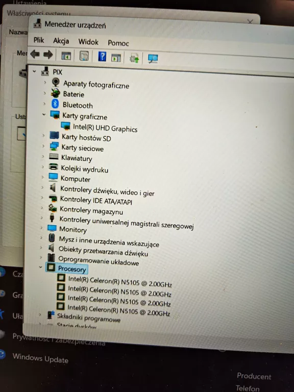LAPTOP TECHBITE PIX 15.6 + ŁAD CELERON N5105/128GB/8GB/WIN11