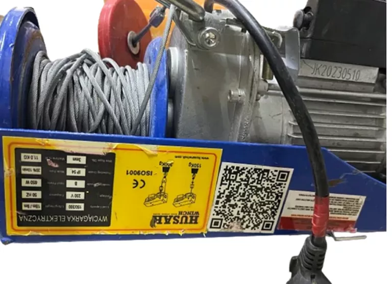 WCIĄGARKA ELEKTRYCZNA 230V WYCIĄGARKA LINOWA BUDOWLANA 300KG ZBLOCZE HUSAR