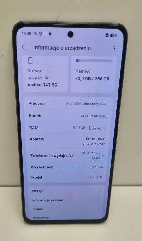 TELEFON SMARTFON REALME 14T 8 GB/256 GB 5G