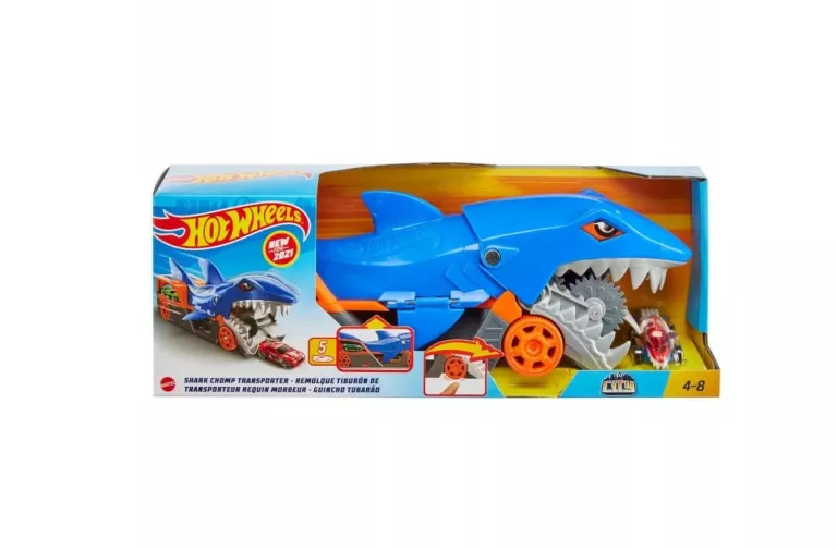 HOT WHEELS CITY SHARK CHOMP TRANSPORTER Z ANGIELSKIM GVG36