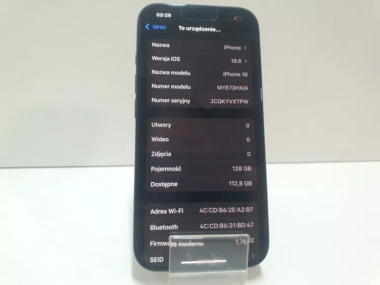 IPHONE 16 5G 128GB BAT100% 51 CYKLI GW.