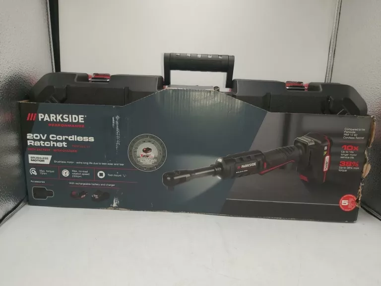 KLUCZ GRZECHOTKA AKUMULATOROWA PARKSIDE PARP 20-LI A1 20V KOMPLET