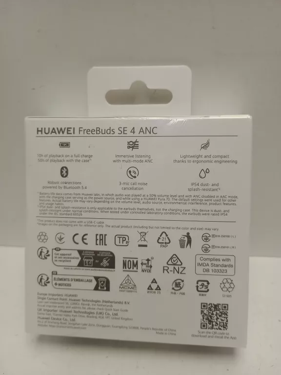 SŁUCHAWKI HUAWEI FREEBUDS SE 4 DOUSZNE ANC CZARNE