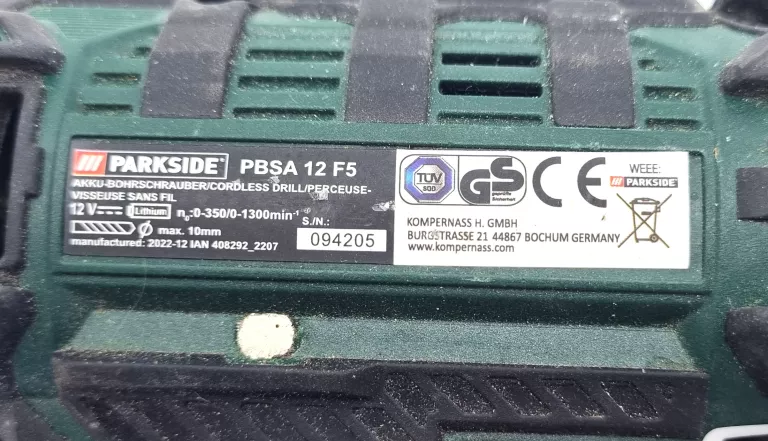 WKRĘTARKA PARKSIDE PBSA 12 F5