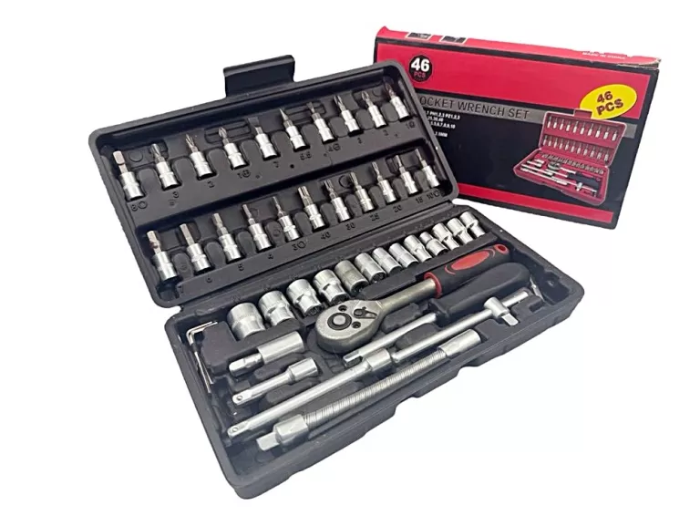 ZESTAW KLUCZY NASADOWYCH WRENCH SET MIX 46 ELEMENTÓW