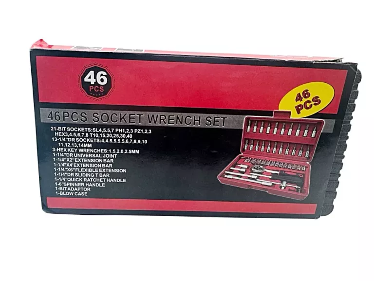 ZESTAW KLUCZY NASADOWYCH WRENCH SET MIX 46 ELEMENTÓW
