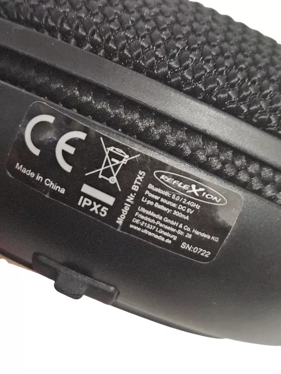 GŁOŚNIK OKRĄGŁY REFLEXION CZARNY BTX5