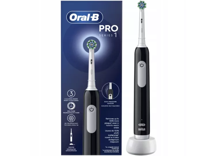SZCZOTECZKA ELEKTRYCZNA DO ZĘBÓW ORAL-B PRO 1 CROSS ACTION BLACK