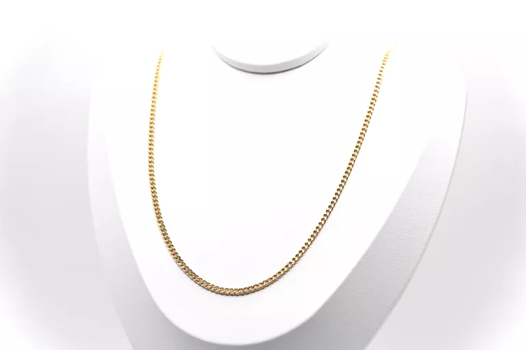 ZB489 UNIWERSALNY ŁANCUSZEK Z ŻÓŁTEGO ZŁOTA 585 PANCERKA 14K 59,5 CM
