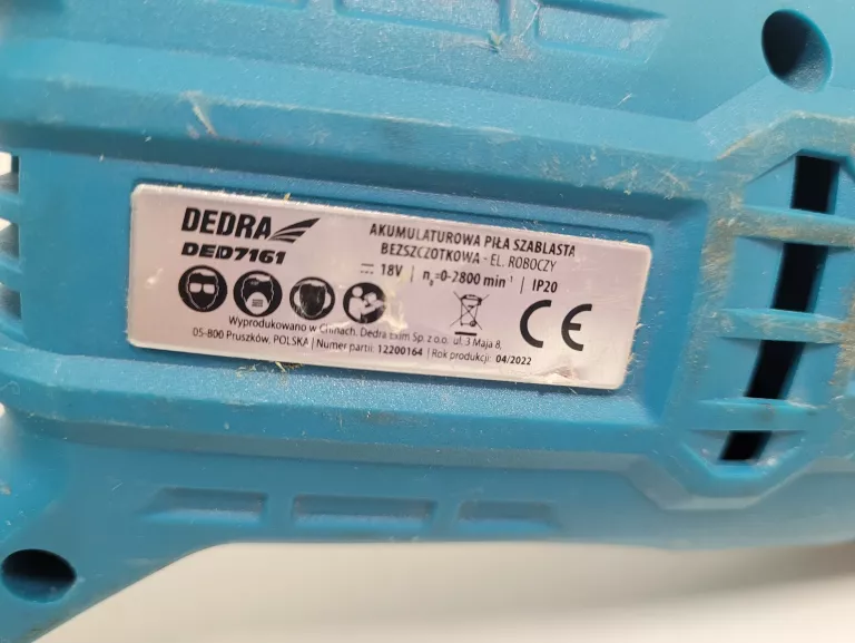 PIŁA SZABLASTA DEDRA DED7161 / BEZ BATERII